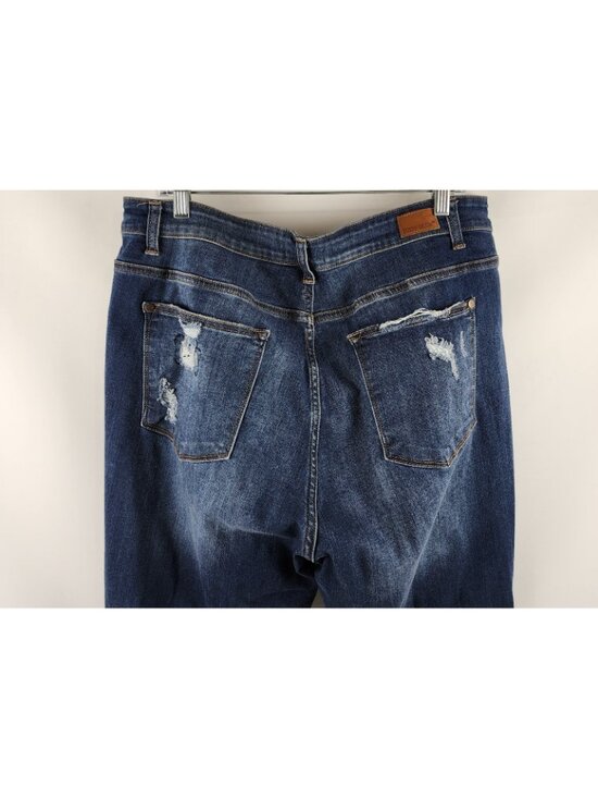 Judy Blue Jeans Womens Plus 20W Blue Skinny Fit Distress JB82140DK PL (38x27) - Picture 10 of 13